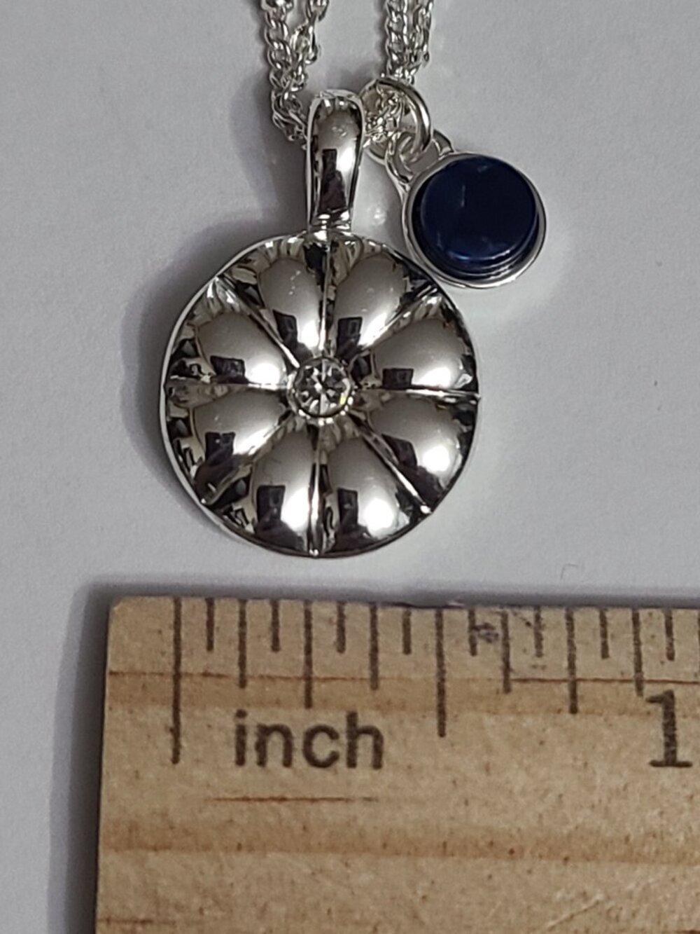 Loft Outlet Necklace Silver Tone Blue Beading Layered - Picture 11 of 12